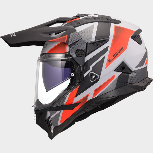 Casco LS2 MX702 PIONEER II BLOCK GREY RED-06