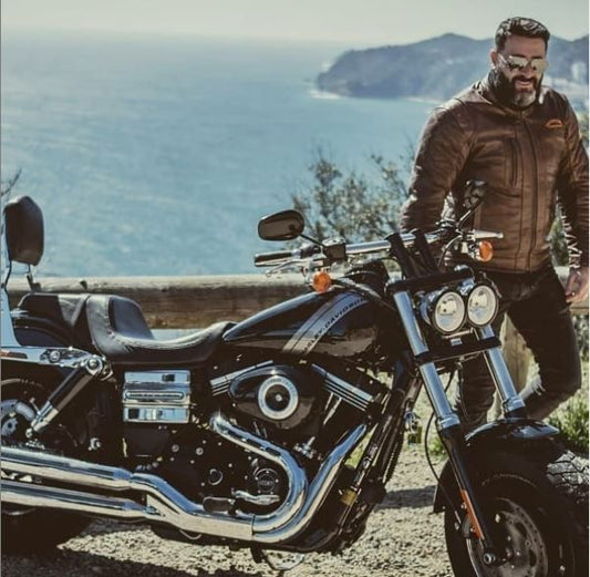 Chaqueta de cuero Hector marrón