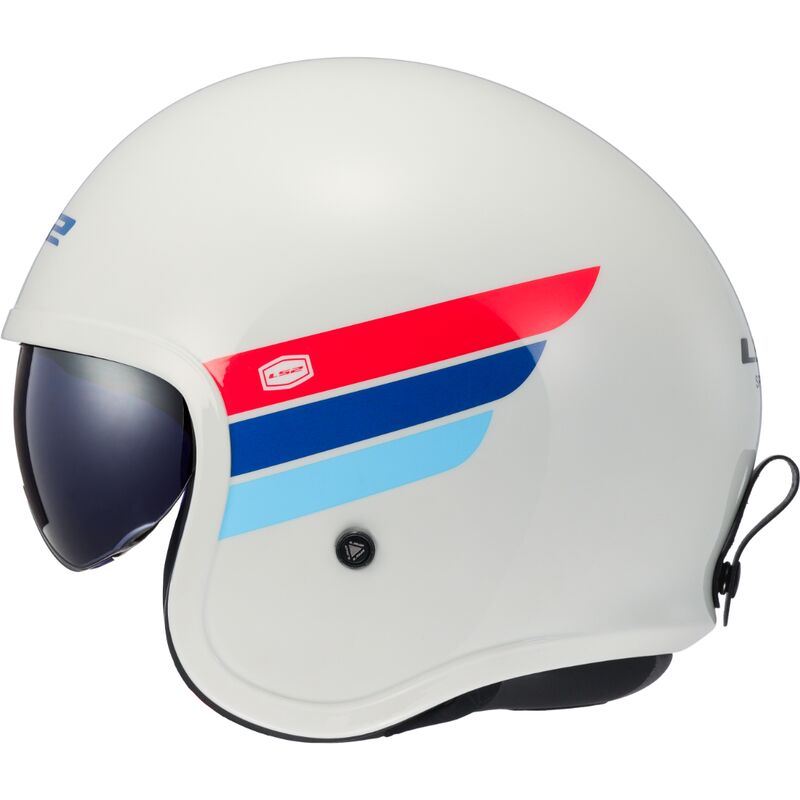 Casco LS2 OF599 SPITFIRE II RETRO WHITE BLUE RED-06