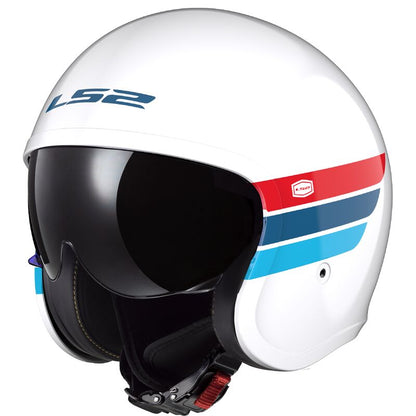 Casco LS2 OF599 SPITFIRE II RETRO WHITE BLUE RED-06