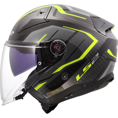 casco LS2 OF603 INFINITY II CARBONO YELLOW601