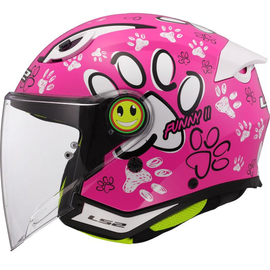 Casco LS2 OF622 FUNNY II PAWS PINK