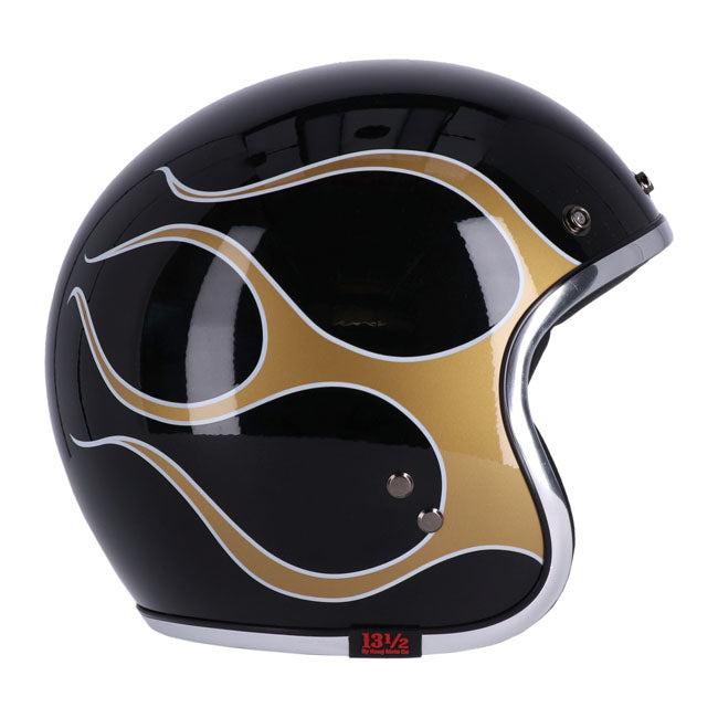 CASCO JET 13 1/2  calavera llama oro