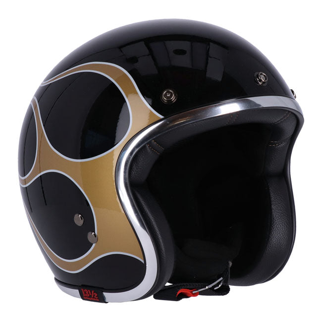 CASCO JET 13 1/2  calavera llama oro