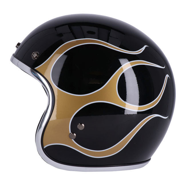 CASCO JET 13 1/2  calavera llama oro