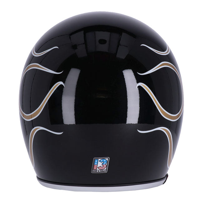 CASCO JET 13 1/2  calavera llama oro