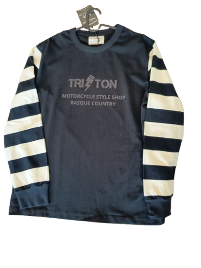 Camiseta manga larga TRITON blanca / negro