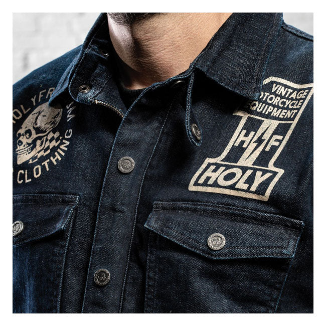 CAMISA Holy Freedom Genova Stampato denim