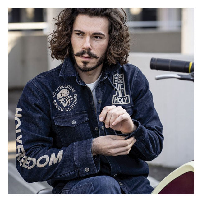 CAMISA Holy Freedom Genova Stampato denim