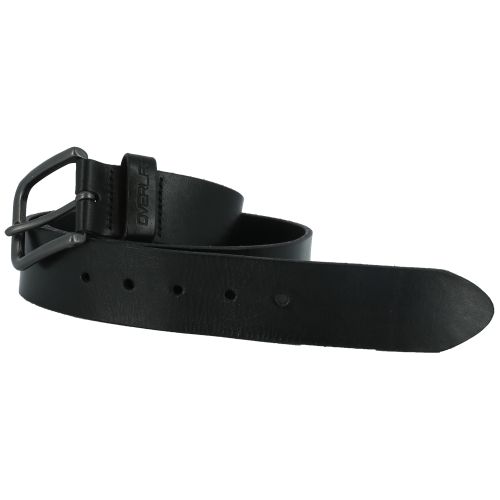 JIM-BELT BLACK OVERLAP LEATHER BELT